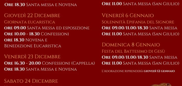 Programma Santo Natale 2022